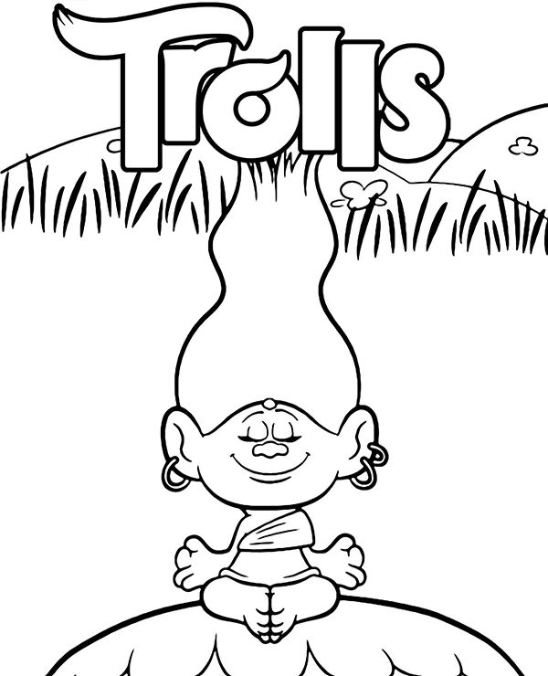 Cybil trolle yoga kolorowanka do druku