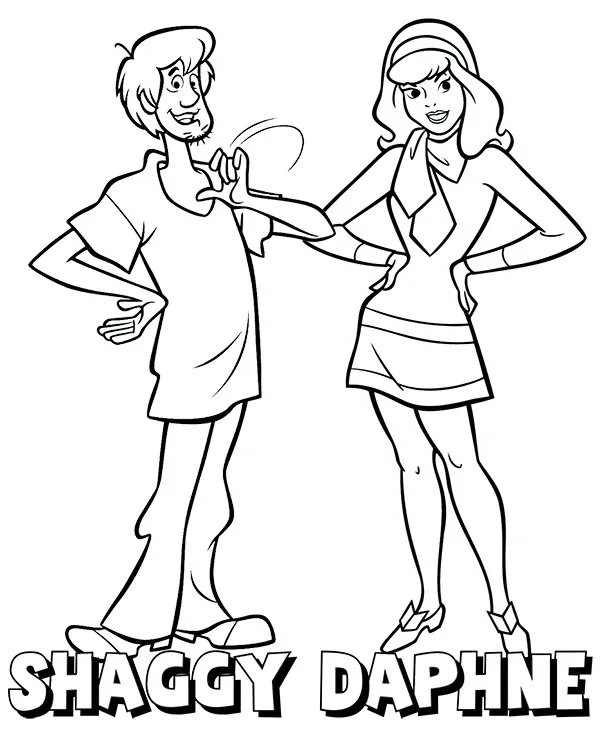 Daphne shaggy scooby doo kolorowanka - Ausmalbild zum Ausdrucken