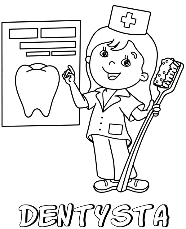 Dentysta kolorowanka do druku - Ausmalbild zum Ausdrucken