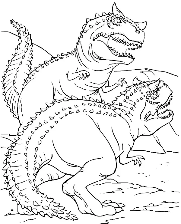 Dinozaury drapiezne kolorowanka - Ausmalbild zum Ausdrucken