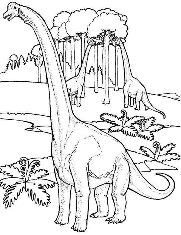 Dinozaury kolorowanki do druku - Ausmalbild zum Ausdrucken