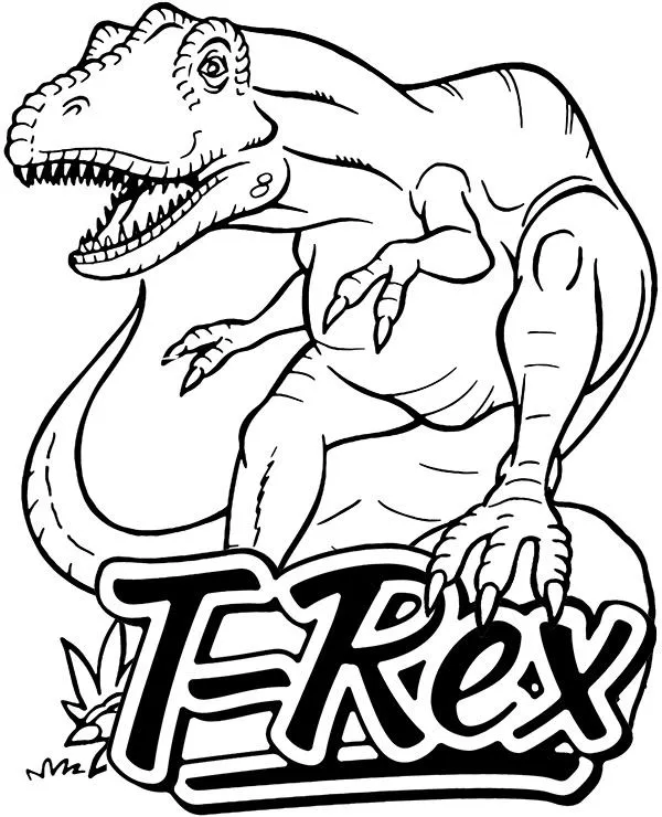 Dinozaury kolorowanki tyranozau rex - Ausmalbild zum Ausdrucken