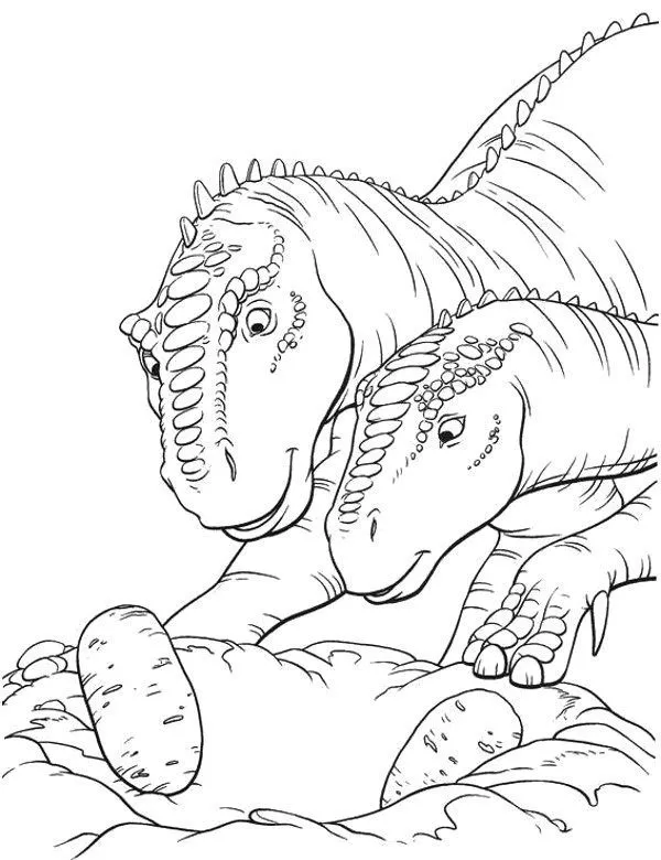 Dinozaury - Ausmalbild zum Ausdrucken