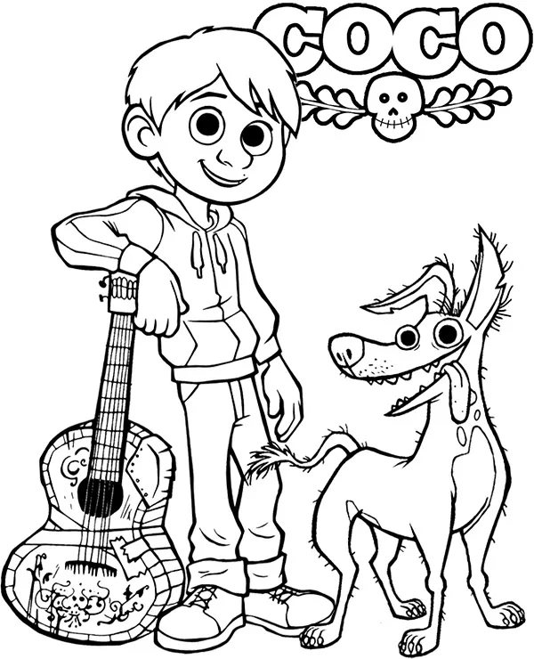 Disney kolorowanki coco miguel i dante - Ausmalbild zum Ausdrucken