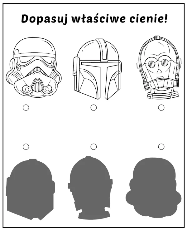 Dopasuj cienie Star Wars kolorowanka