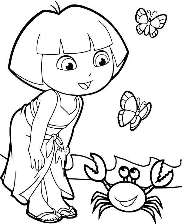 Dora i krab kolorowanka do pobrania - Ausmalbild zum Ausdrucken