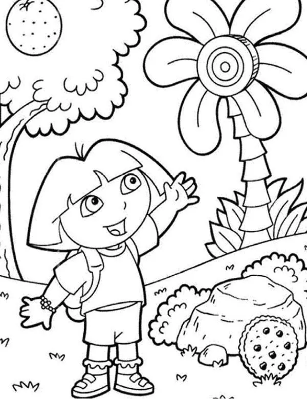 Dora - Ausmalbild zum Ausdrucken