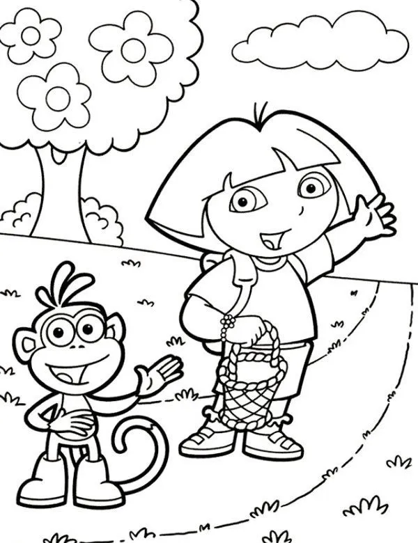 Dora - Ausmalbild zum Ausdrucken