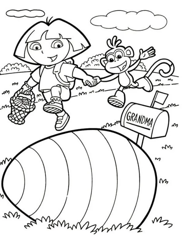 Dora - Ausmalbild zum Ausdrucken