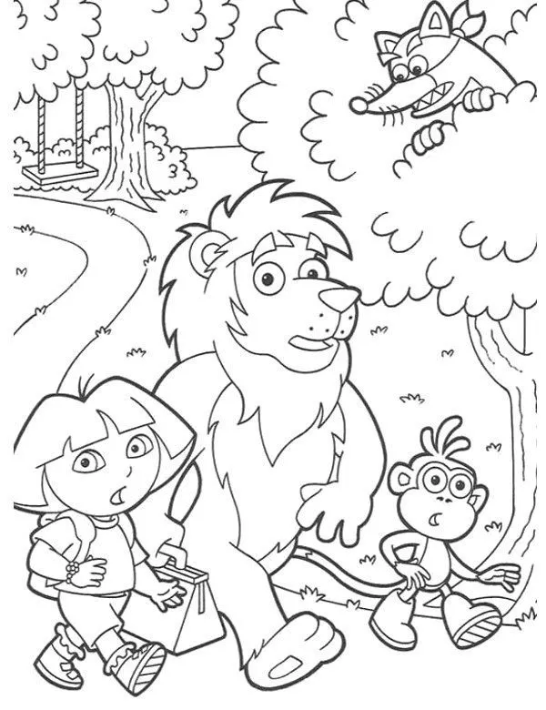 Dora - Ausmalbild zum Ausdrucken