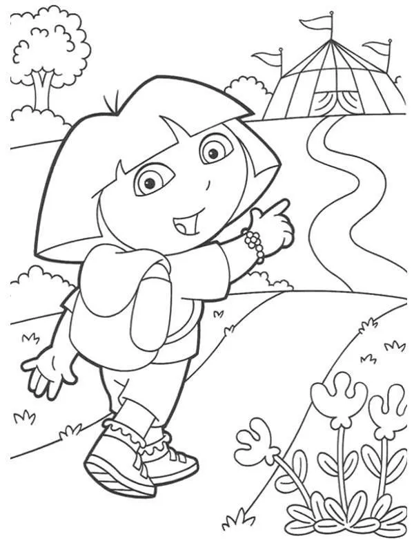 Dora - Ausmalbild zum Ausdrucken