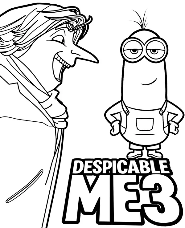 Dru minionki kolorowanka - Ausmalbild zum Ausdrucken