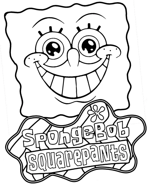 Duza kolorowanka spogebob z logo - Ausmalbild zum Ausdrucken