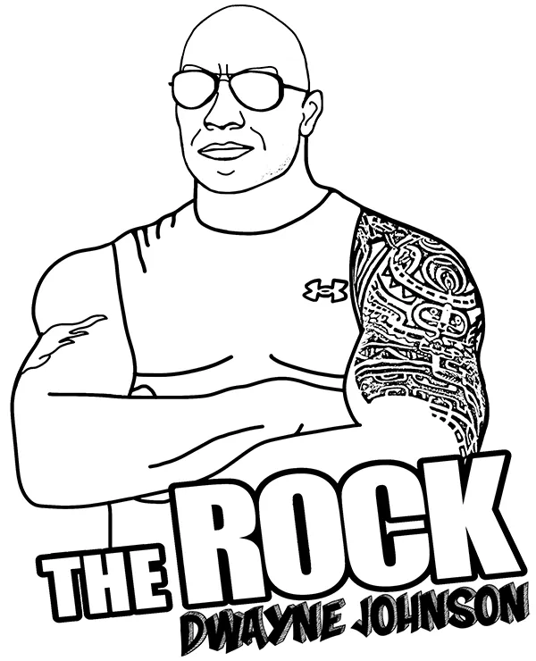 Dwayne johnson kolorowanka - Ausmalbild zum Ausdrucken