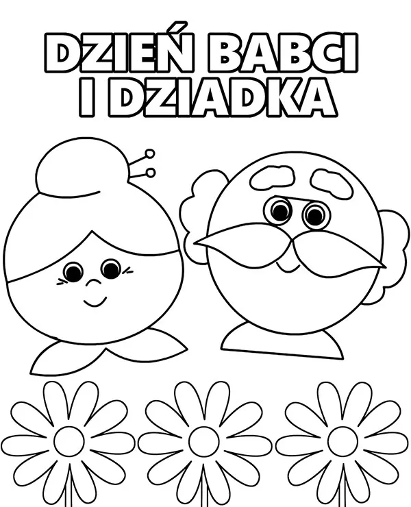Dzien dziadkow kartka kolorowanka kwiaty - Ausmalbild zum Ausdrucken
