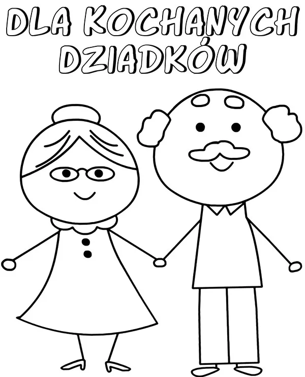 Dzien dziadkow kartka kolorowanka laurka - Ausmalbild zum Ausdrucken