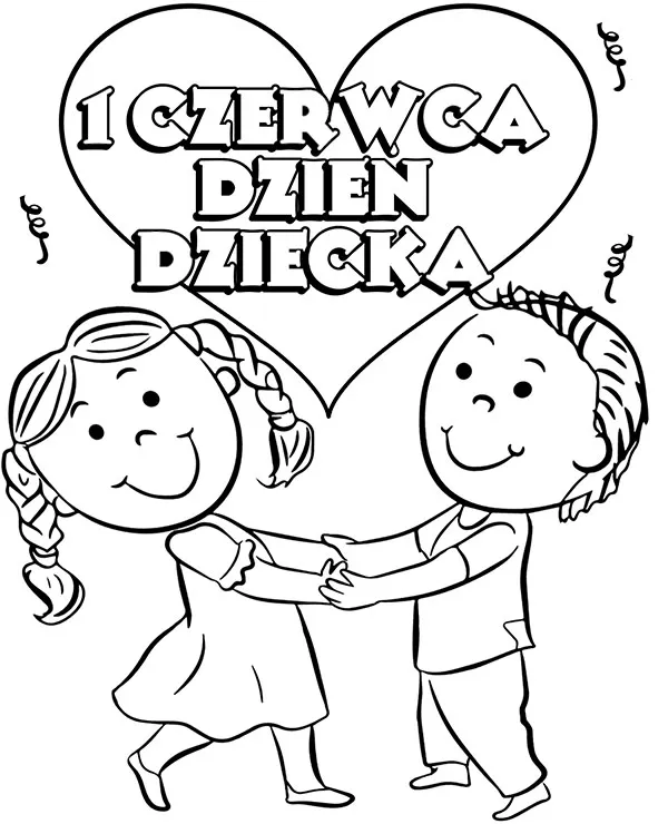 Dzien dziecka kartka kolorowanka usmiechniete dzieci - Ausmalbild zum Ausdrucken