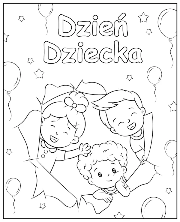 Kolorowanka do druku Dzień dziecka plakat