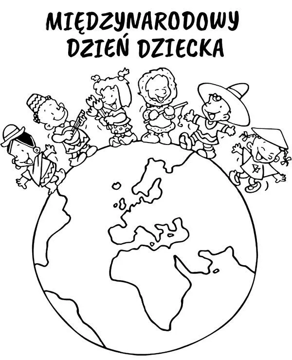 Dzien dziecka kolorowanka planeta - Ausmalbild zum Ausdrucken