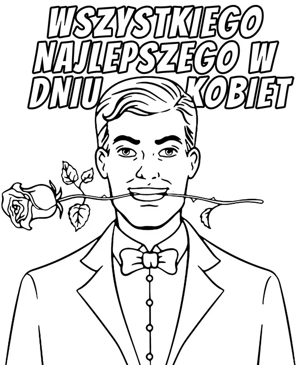 Dzien kobiet smieszna kolorowanka - Ausmalbild zum Ausdrucken