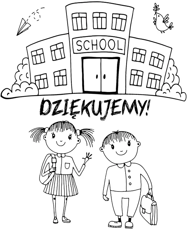 Kolorowanka do druku Dzień nauczyciela szkoła
