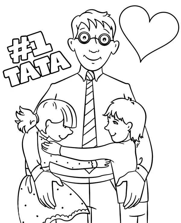 Dzien ojca kartka kolorowanka najlepszy tata - Ausmalbild zum Ausdrucken