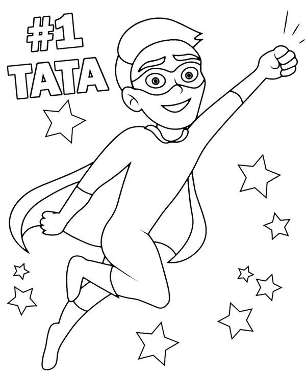Dzien ojca kolorowanka super tata - Ausmalbild zum Ausdrucken