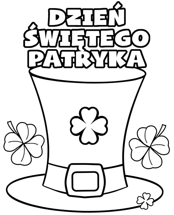 Dzien swietego patryka kartka kolorowanka kapelusz - Ausmalbild zum Ausdrucken