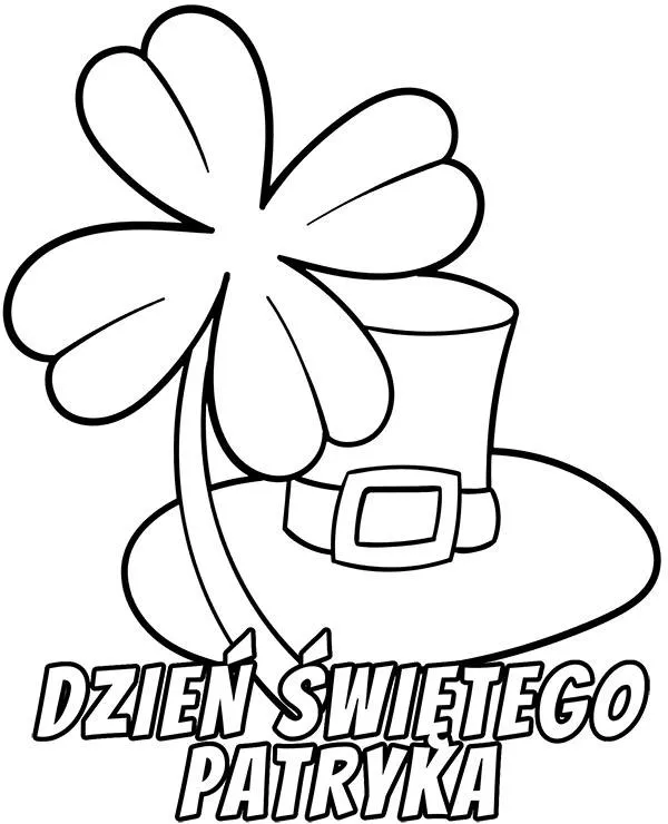 Kolorowanka Dzień Świętego Patryka symbole