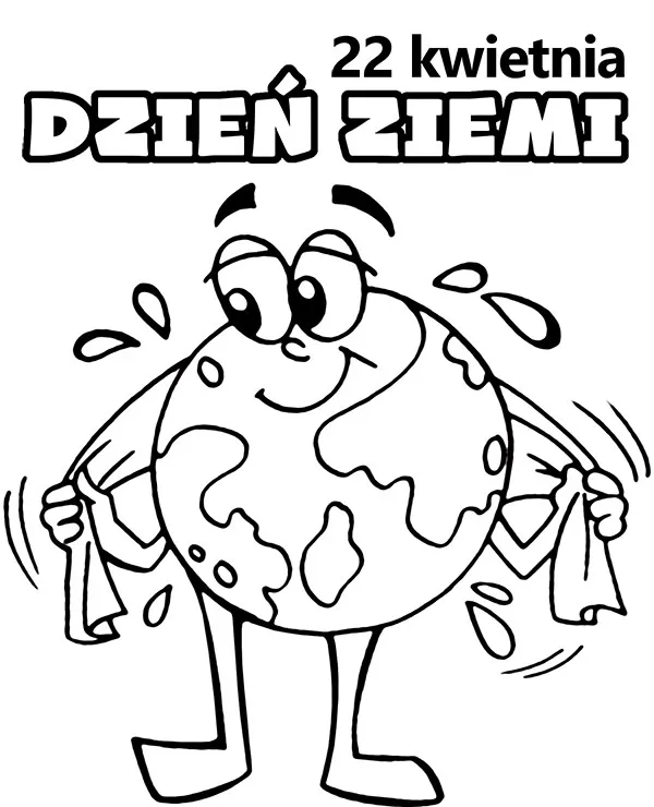 Kolorowanka do druku Dzień Ziemi śmieszna