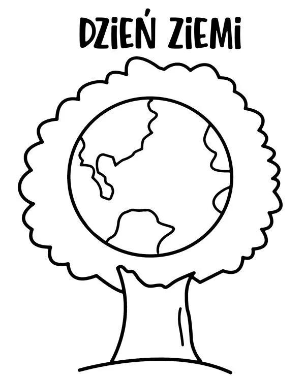 Dzien ziemi kolorowanka drzewo - Ausmalbild zum Ausdrucken