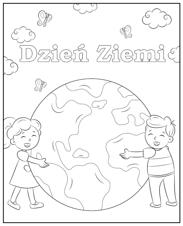 Kolorowanka dla dzieci Dzień Ziemi