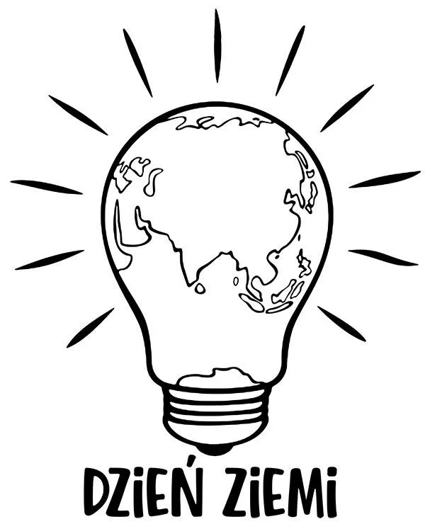 Dzien ziemi kolorowanka zarowka earth day - Ausmalbild zum Ausdrucken