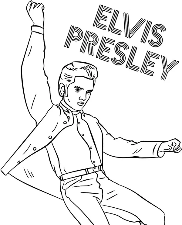 Elvis Presley kolorowanka do druku dla dzieci