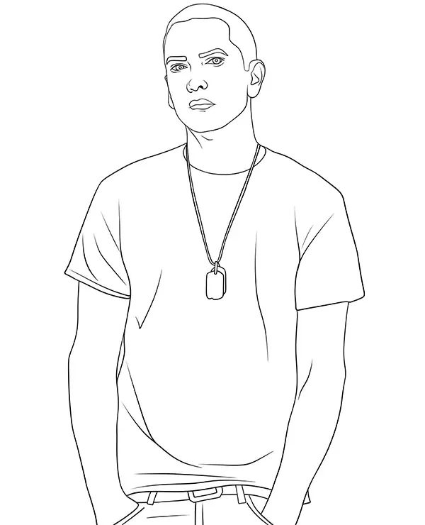 Eminem raper kolorowanka do druku dla dzieci
