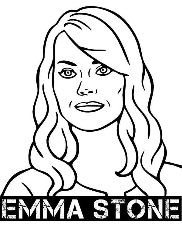 Emma stone aktorka kolorowanka do wydruku - Ausmalbild zum Ausdrucken