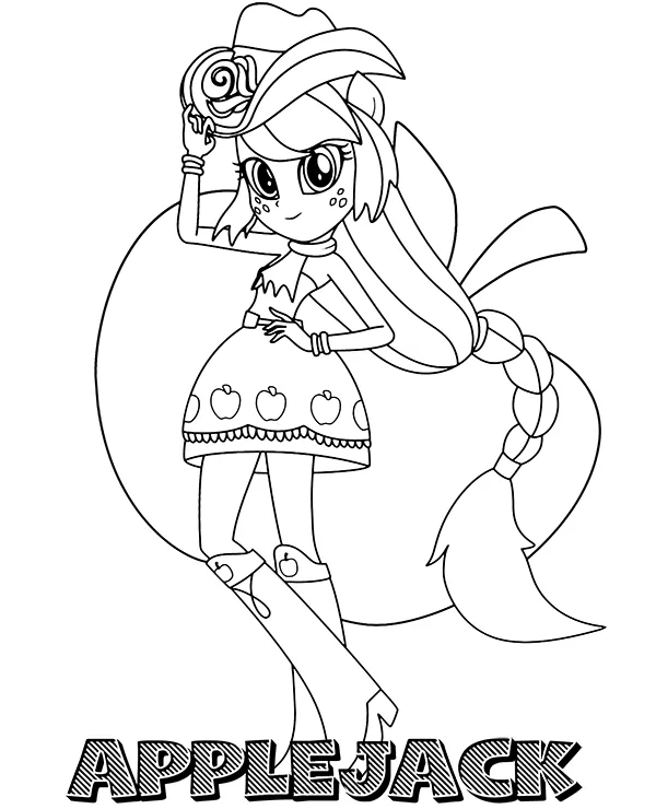 Equestria girls applejack malowanka - Ausmalbild zum Ausdrucken