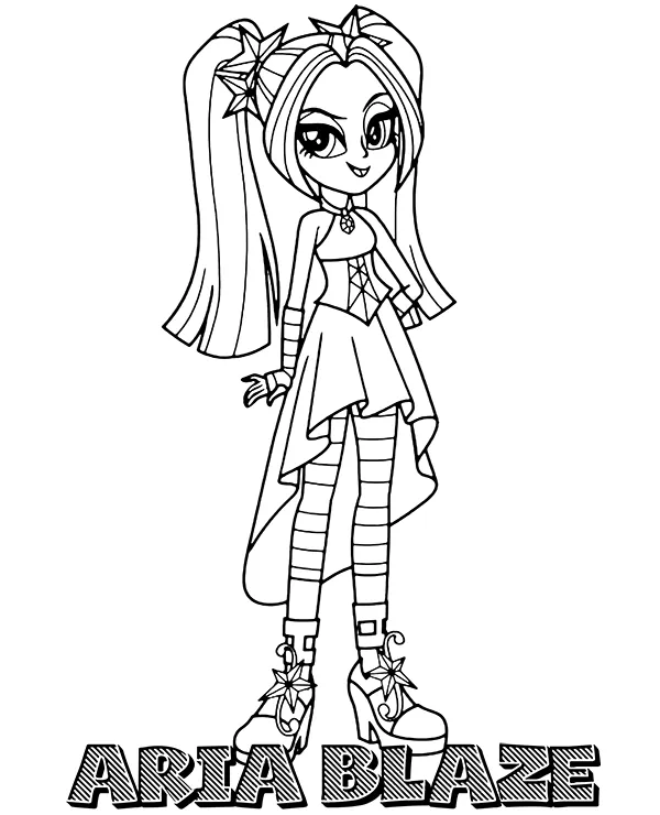 Equestria Girls Aria Blaze kolorowanka do druku