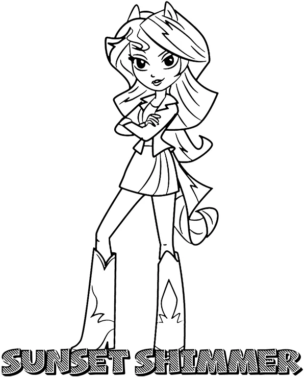 Equestria girls sunset shimmer kolorowanka - Ausmalbild zum Ausdrucken