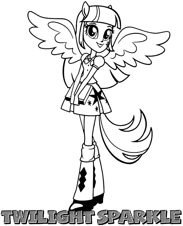 Equestria girls twilight sparkle kolorowanka - Ausmalbild zum Ausdrucken