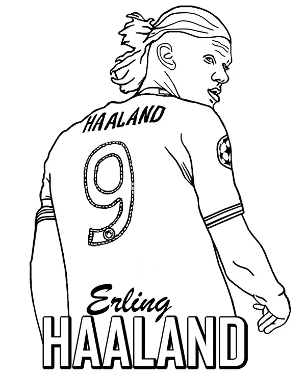 Erling haaland kolorowanka do druku - Ausmalbild zum Ausdrucken