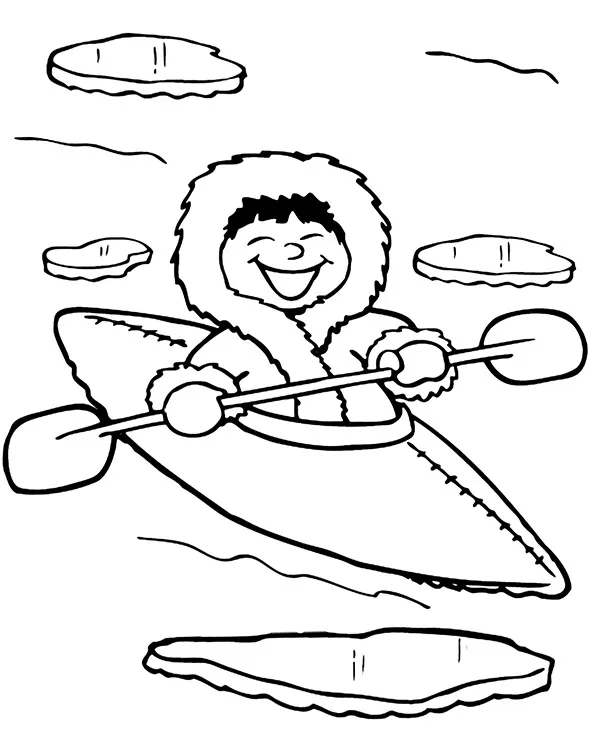 Eskimos kolorowanka dla dzieci - Ausmalbild zum Ausdrucken