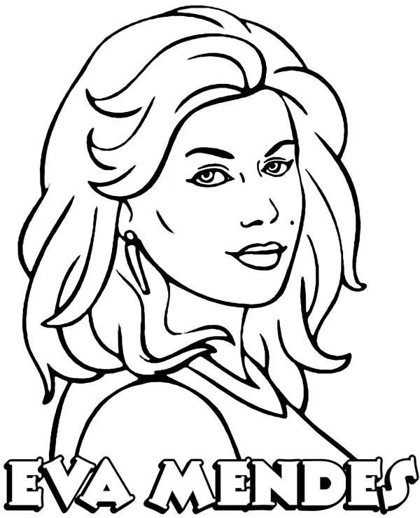 Eva Mendes kolorowanka do druku dla dzieci
