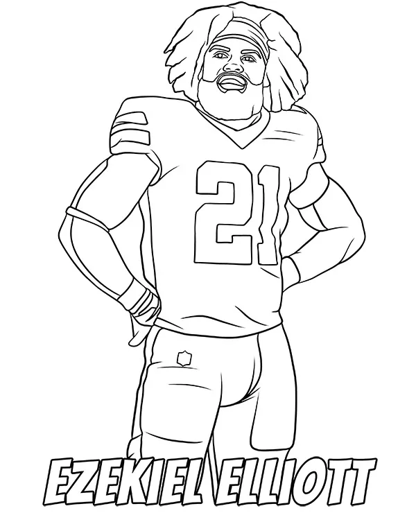 Ezekiel elliot kolorowanka nfl - Ausmalbild zum Ausdrucken