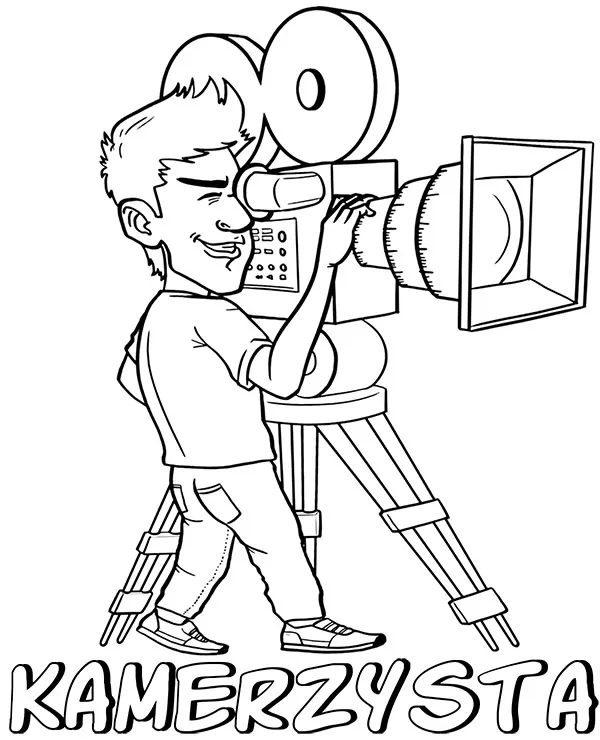Filmowiec kamerzysta kolorowanka do druku