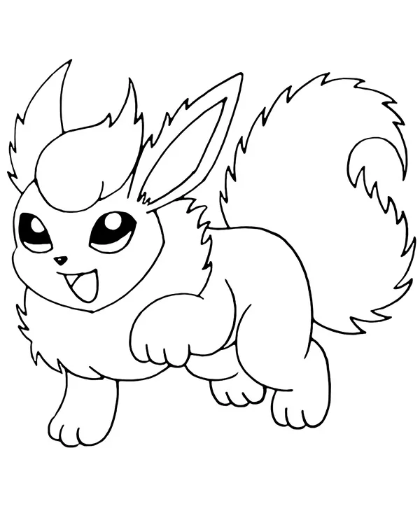 Flareon kolorowanki pokemon - Ausmalbild zum Ausdrucken