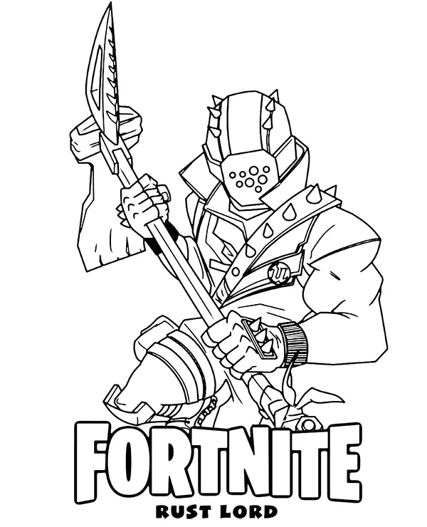 Fortnite kolorowanka do druku rust lord - Ausmalbild zum Ausdrucken