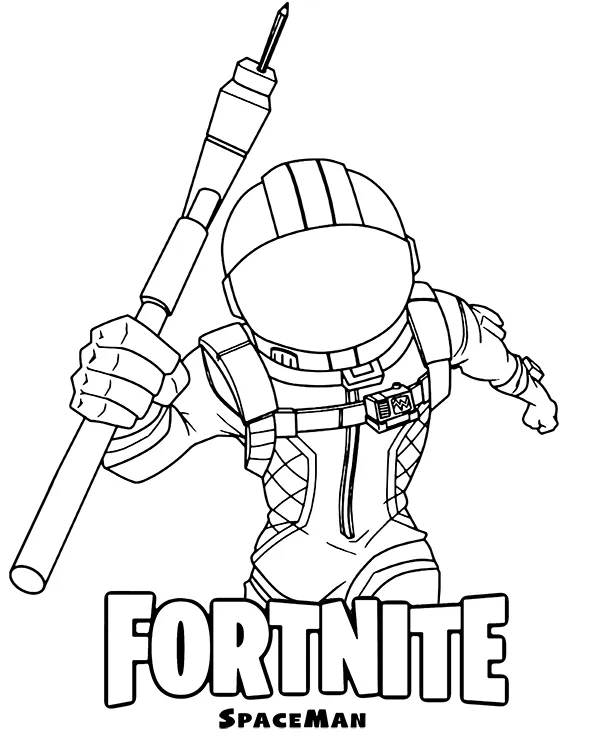 Fortnite kolorowanka do druku spaceman skin - Ausmalbild zum Ausdrucken