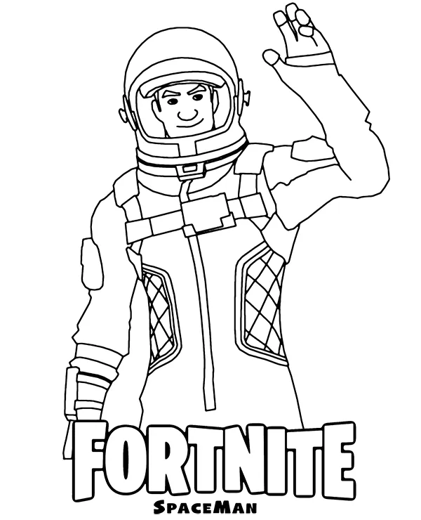 Fortnite kolorowanka do druku spaceman - Ausmalbild zum Ausdrucken