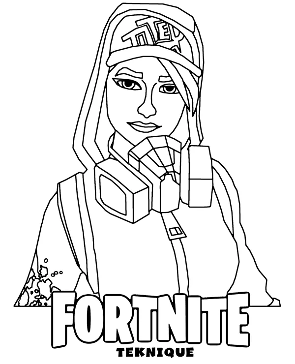 Fortnite kolorowanka do druku teknique - Ausmalbild zum Ausdrucken
